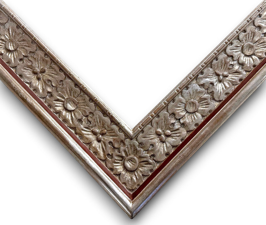 Smyrne 130 Sculpté fleurs argent