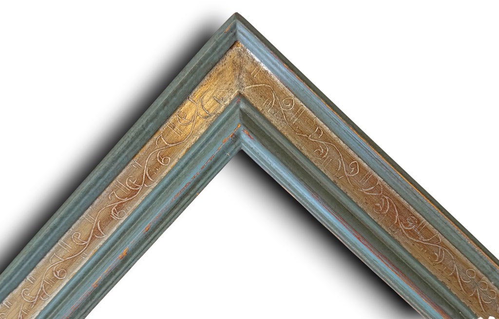 Agra, Gravé vermeil boudins vieux bleu