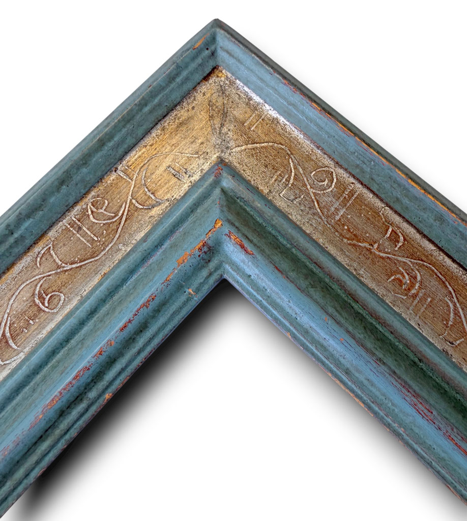 Agra Gravé vermeil boudins vieux bleu